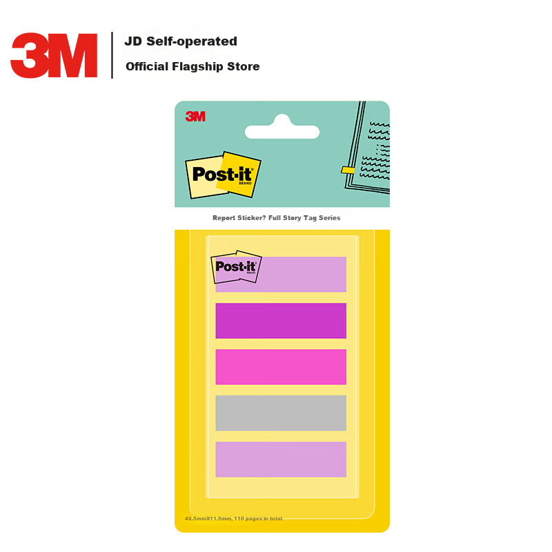 3M Sticky Notes, Memo Pads/Note Paper/Notepad/Notebook, Office Supplies, School Stationery, Firebird, 5-Color Sticky Notes with Pull-Out Labels, 688MC-7