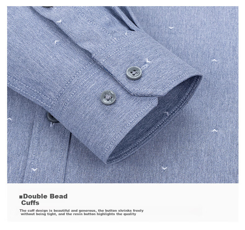 FIRS Long-Sleeve Shirt for Men, Autumn Business Casual Formal Wear, Style 7188-2 Blue (Long Sleeve), Size 38 10