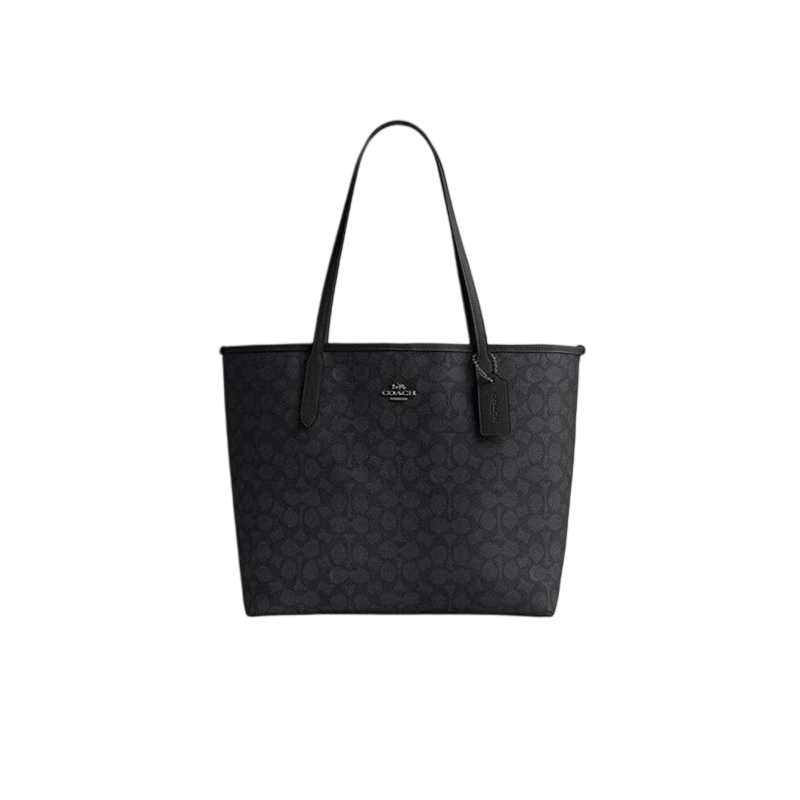 COACH [Brand Direct Supply] Women's Classic Logo CITY Large Tote Bag, Shoulder Commuter Laptop Bag CV976