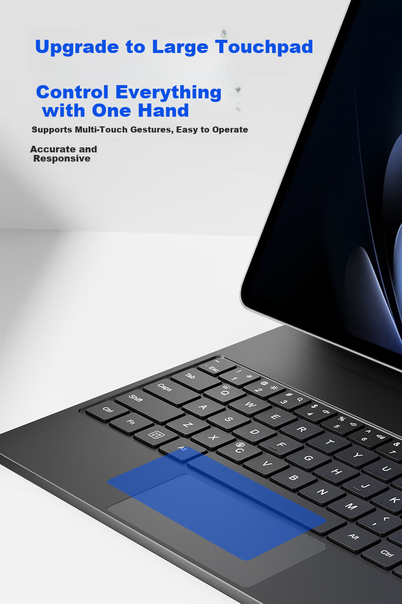 COOLSTART Keyboard Case for VIVO Pad5/3Pro/iQOO Pad5/2Pro Smart Touch Control 13-Inch Tablet, Magnetic Floating Bluetooth Integrated Protective Cover, Black 6