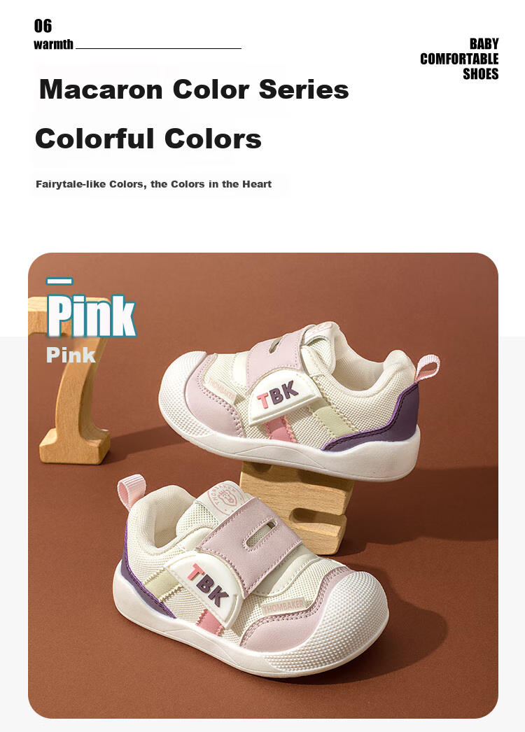 Tomberk Baby Walking Shoes Mesh Summer New Children's Functional Soft Sole Breathable Non-slip Mesh Shoes Pink Size 17 5