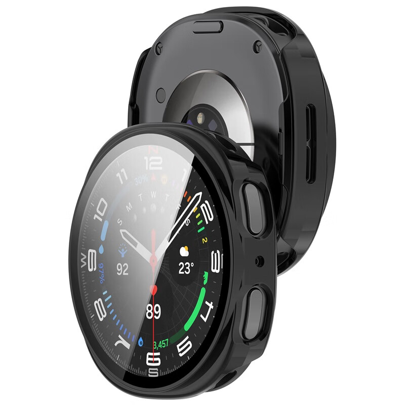 KMaxAI Samsung Galaxy Watch8 40mm Case And Screen Protector Combo, Hard Shell Protective Cover, Scratch-Resistant, Wear-Resistant, ABS+PC Material, Black