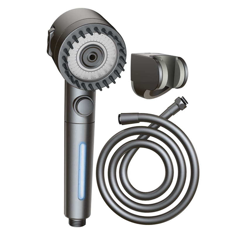 DU PONT DU PONT Handheld Shower Head, Pressure-Boosting Shower Set, Three-Piece Kit with Filter And One-Button Water Stop, D-AH106