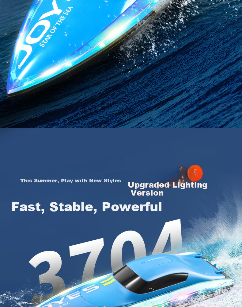 4DRC Remote Control Boat, High-Speed Speedboat, Electric Warship, Water Beach Outdoor Toy, Children's Cruise Ship, Birthday Gift for Young Boys 2