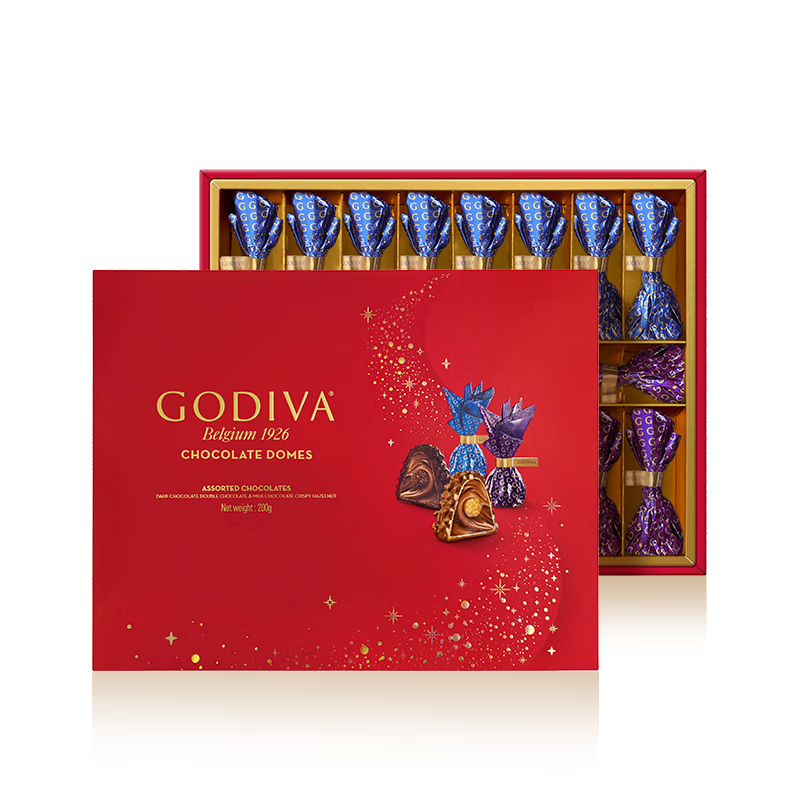 歌帝梵（Godiva）【臻心巧制】臻粹果仁巧克力高端礼盒20颗200g  休闲零食节日礼物