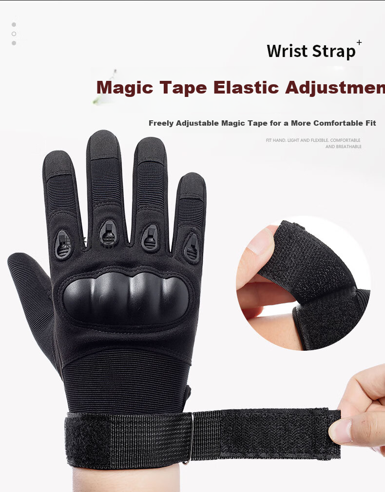 BIKEBROS Motorcycle Tactical Gloves, Men's Outdoor Combat Full-Finger Gloves, Training Non-Slip Riding Equipment, Black XL 4