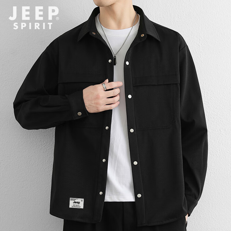 Мужская рубашка JEEP SPIRIT с длинным рукавом, повседневная куртка весна-лето, свободная универсальная рубашка с длинным рукавом, модный мужской топ