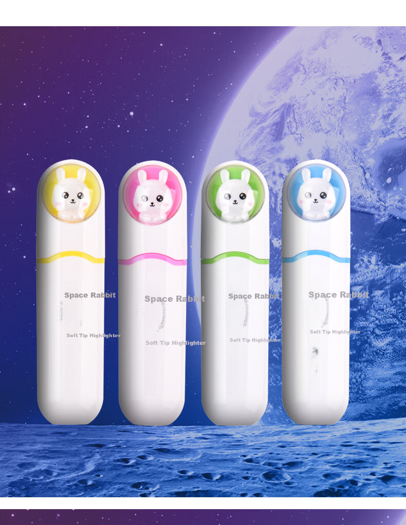 Genvana Nebula Soft Tip 4-Color Highlighter, Large Capacity, for Marking Points, Drawing, Doodling, Handwritten Notes, Journaling, Elementary And Middle School Students, 4 Pens/box, G-0550 10