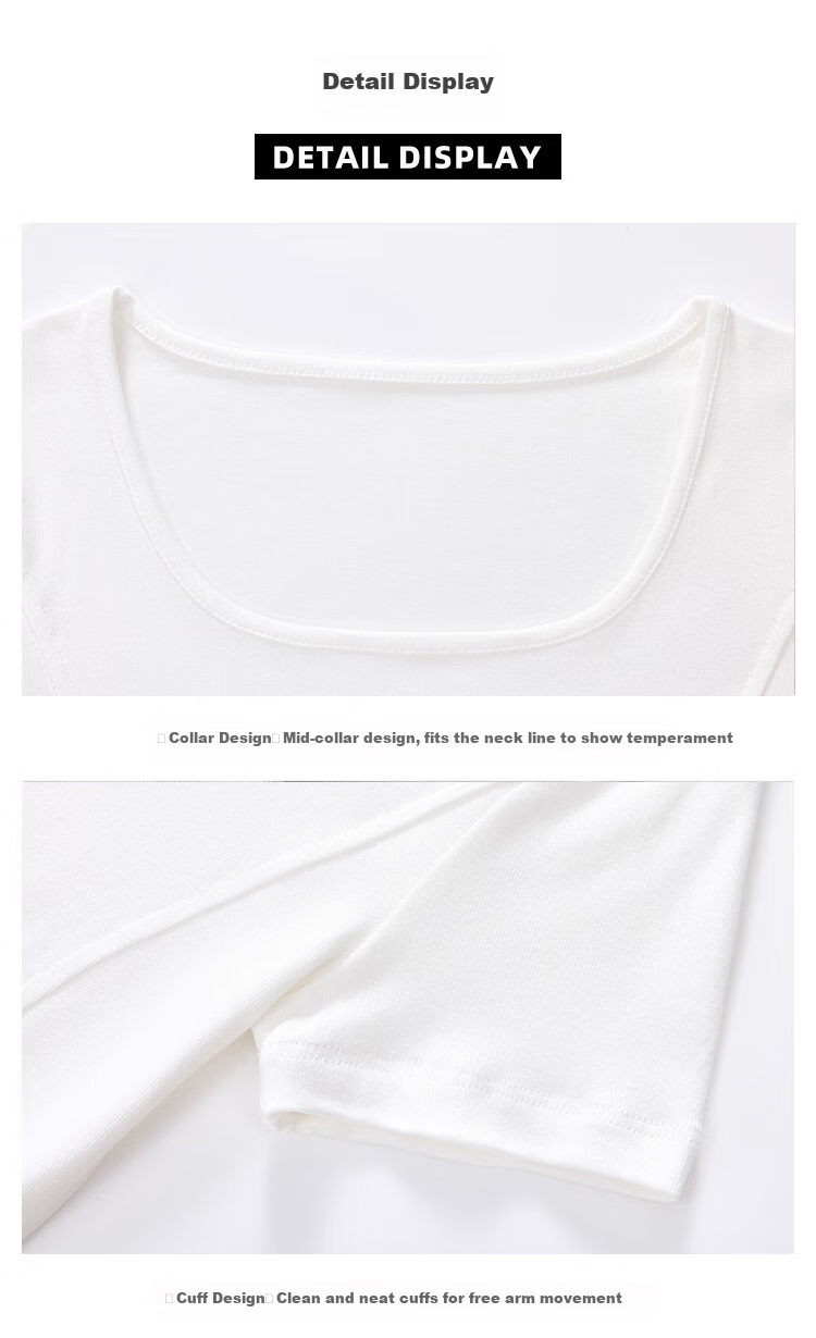 TUCANO Short-Sleeve T-Shirt for Women, Square Neck, Summer 2025, Crop Top Design, Niche Style, Regular Shoulder, Hot Girl Half Sleeve, White, 2XL 4