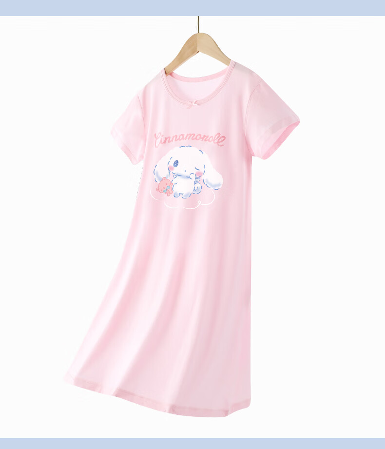Hello Kitty Girls' Nightgown, Children's Modal Sleepwear, Summer Thin, Girls' Dress, Baby Home Wear, 0102 Pink, 160cm 5
