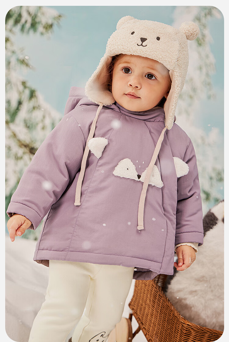 Minibala Kids Boys Girls Water and Oil Resistant Cotton Jacket Cute Baby Infant Coat 2025 Winter 4