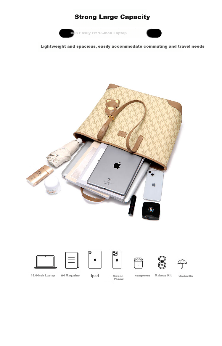 NUCELLE Angelababy's Duck Tote Bag 2026, Light Luxury Niche Commuter Shoulder Bag for Women, Birthday Gift 14