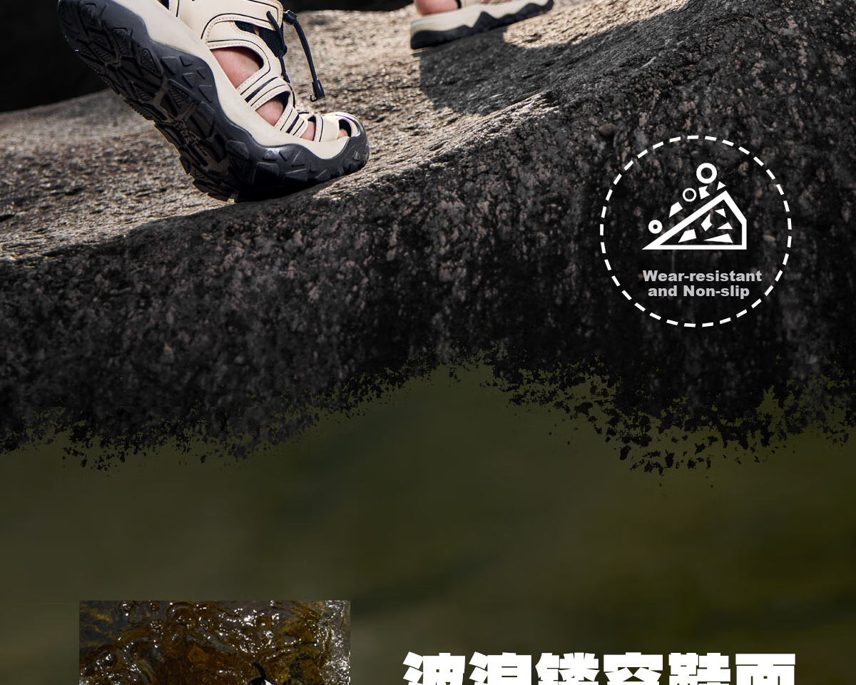 CAMEL Outdoor Water Trekking Beach Breathable Casual Sports Sandals for Men G15M076023 Off-White/Black Size 44 9