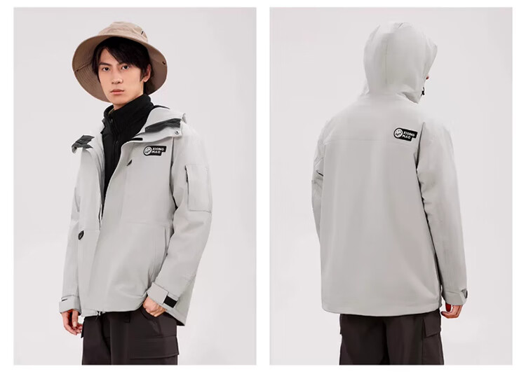CAMEL Outdoor Waterproof, Windproof And Breathable Jacket for Men And Women, Three-In Fleece-Lined Warm Mountaineering Coat 44