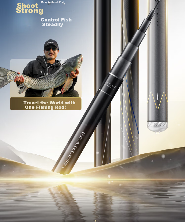 Handing Feiyue Fishing Rod, Handheld Rod, Ultra-Light Composite Rod, Platform Fishing Rod, Ultra-Light Fishing Pole, Handheld Rod, Carbon Fiber Small Composite Fishing Rod, 8.1m 2