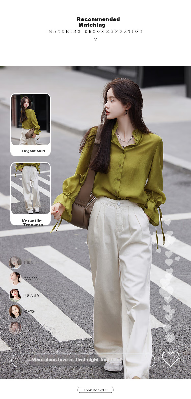 Mt [Solid Color Simple Style] Spring And Autumn Minimalist High-Waisted Versatile Wide Straight-Leg Jeans Trousers, Off-White, M 5