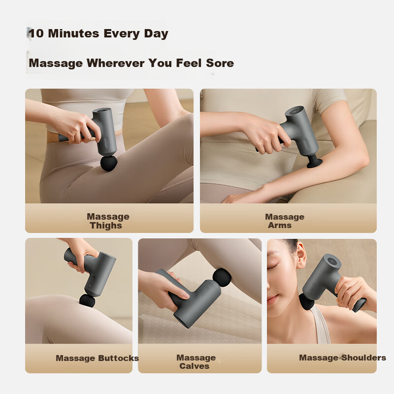 JD Original Mini Massage Gun SE2 AI Adjustable Deep Muscle Relaxation Fascia Massager for Waist, Legs And Whole Body Calf Massage Device Birthday Gift for Elders, Parents, Boyfriend, Girlfriend