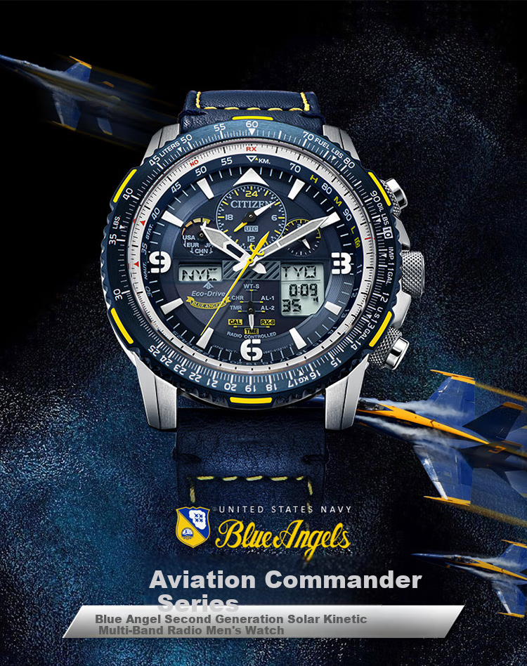 CITIZEN Watch for Men, Japanese And Korean Style, Eagle in The Sky, Eco-Drive, Radio-Controlled Nylon, Fashionable Gift for Boyfriend, JY8074-11X 2