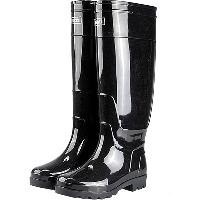Huili Men's High-Top Outdoor Work Rain Boots, Non-Slip Rubber Shoes, Water Shoes, Durable Rain Boots, HXL8199 Black Size 42