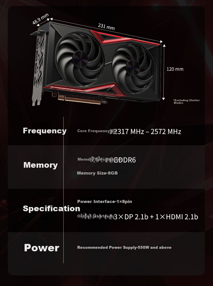 Colorful Battle Axe GeForce RTX 5050 DUO 8GB DLSS 4 Gaming Graphics Card for E-Sports, Ray Tracing, And Game Desig 4