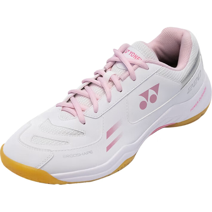 Кроссовки для бадминтона YONEX SHB220CR, женские, ультралегкие, дышащие, амортизирующие, белые/розовые, размер 39