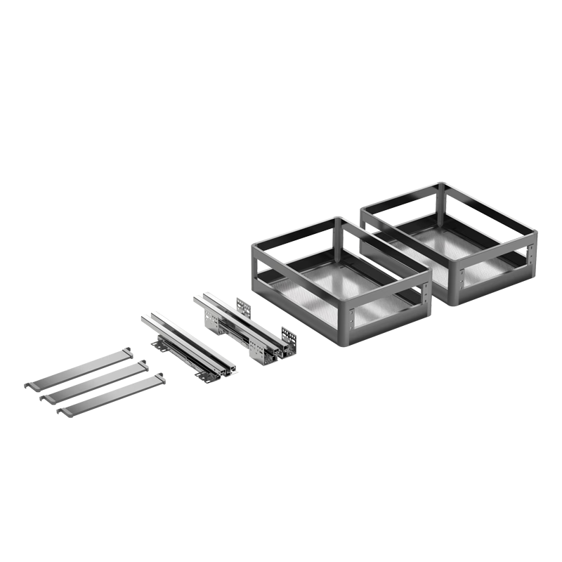Micoe Four Seasons Pull-Out Spice Basket Double-Layer Aluminum Alloy Soft-Close Kitchen Cabinet Drawer Organizer Rack
