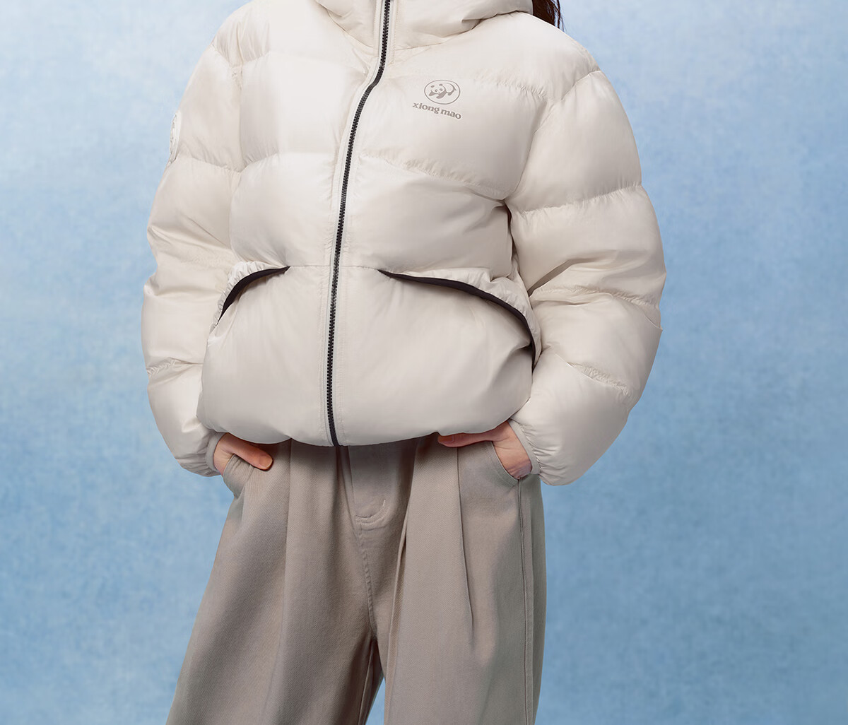 Panda Zhang Yuxi Same Style [Ice Burner] 90% Down Unisex Autumn Winter Reversible Warm High Loft Puffer Jacket, S 1