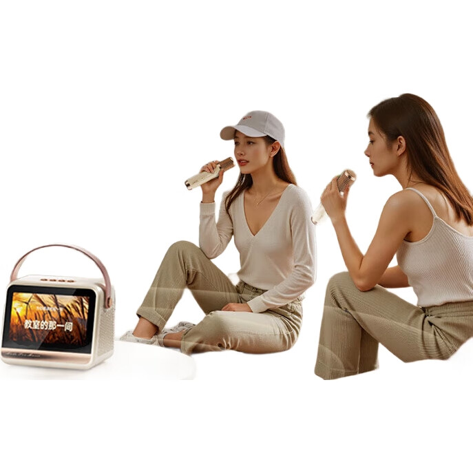 Портативная колонка Soaiy GC520Pro с беспроводным микрофоном, Bluetooth, 40 Вт, 7-дюймовый экран, караоке