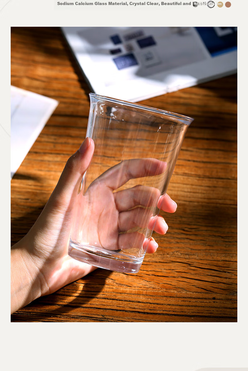 Bincoo Vertical Stripe Iced Americano Specialty Coffee Glass Cup Dirty Fruit Tea Juice Cup High Aesthetic 6