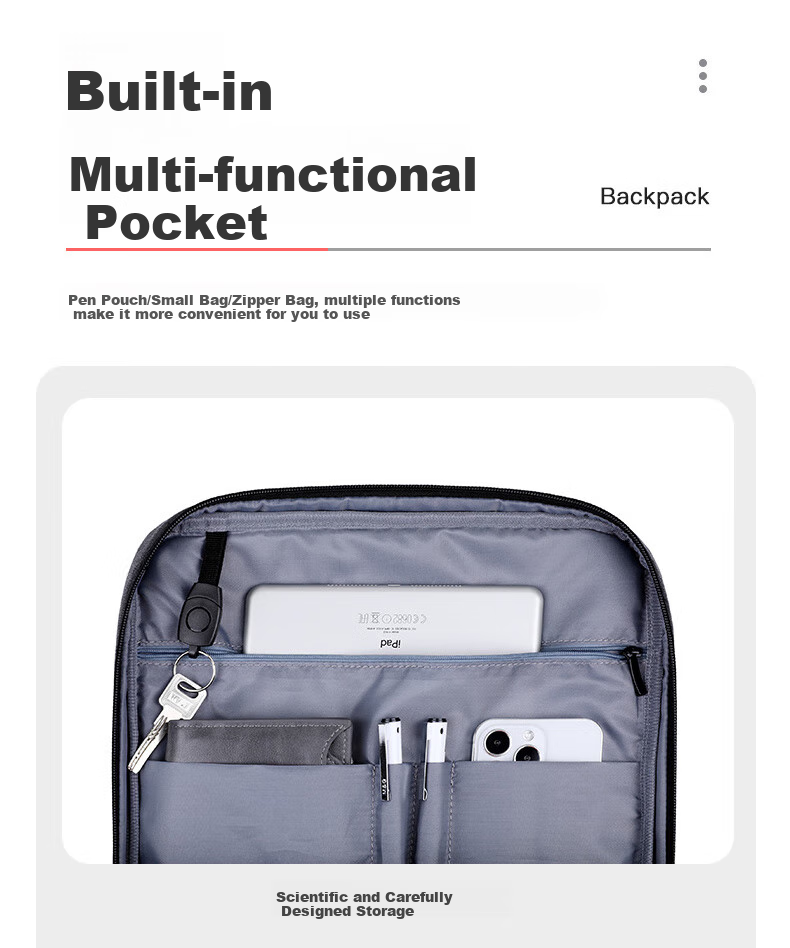 BRINCH Laptop Backpack 17/17.3 Inch Business Travel Large Capacity Shockproof Suitable for Apple Huawei Laptops 5