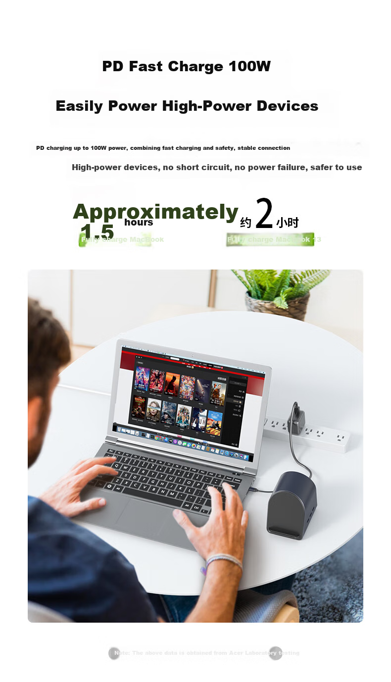 Acer Expansion Dock, Gigabit Ethernet Cable Adapter, Network Port Converter, USB Hub, HDMI Screen Mirroring, Compatible with MacBook Laptops, 11-In Wireless Charging Hub Expansion Dock 5