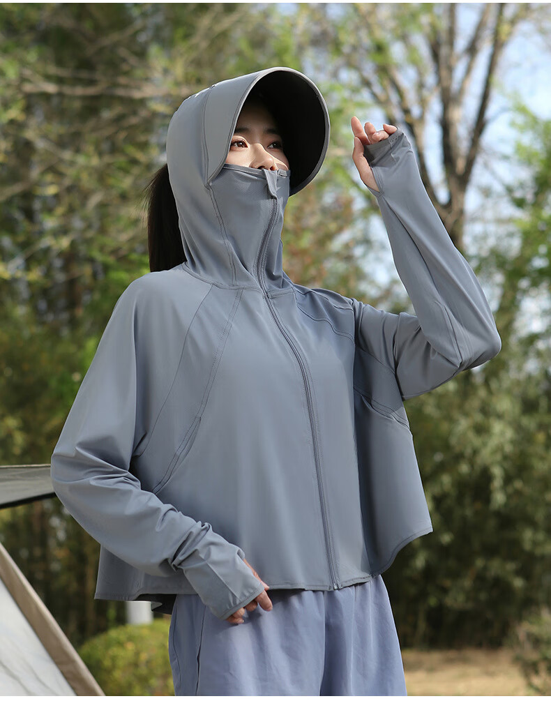 Langsha Women's Summer 2026 New Black Coated Brim UV Protection UPF50+ Ice Silk Outdoor Sun Protection Jacket 17