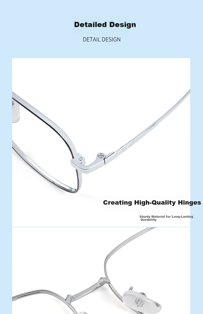 Jingbang Myopia Glasses for Men And Women, Ultra-Light Large Face Slimming Square Frame with Blue Light Protection, Rose Gold Non-Prescription Blue Light Blocking Lenses 10