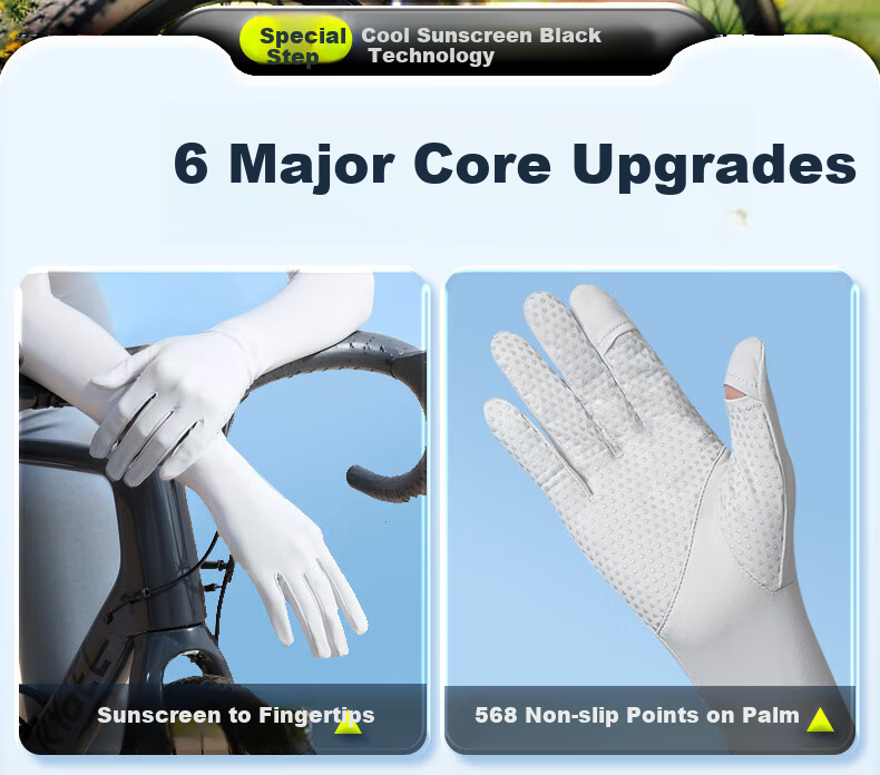 XTEP Cycling Sun Protection And Mosquito-Proof Gloves for Men And Women, Summer Ice Silk Cool-Feeling Thin Outdoor Cycling Fishing Touchscreen Gloves 4
