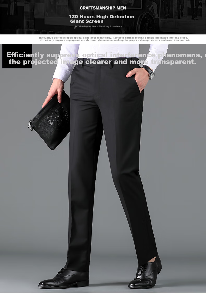 ROMON Wrinkle-Resistant Non-Iron Dress Pants for Men, High-Waist Loose Casual Business Suit Trousers, Straight-Leg Dad Pants 11