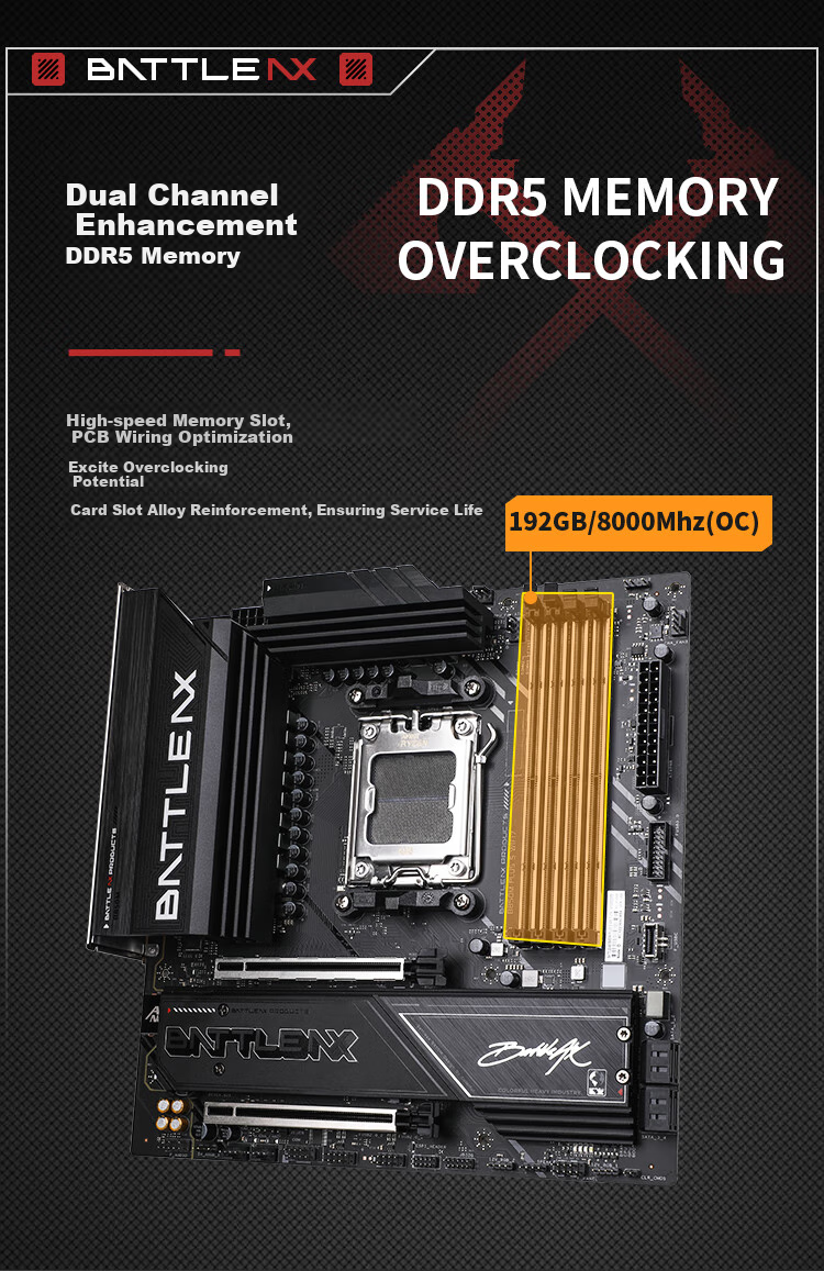 Colorful BATTLE-AX B850M-PLUS WIFI V14 Black Blade Motherboard Supports CPU 7800X3D/9800X3D/9600X (AMD B850/socket AM5) 3