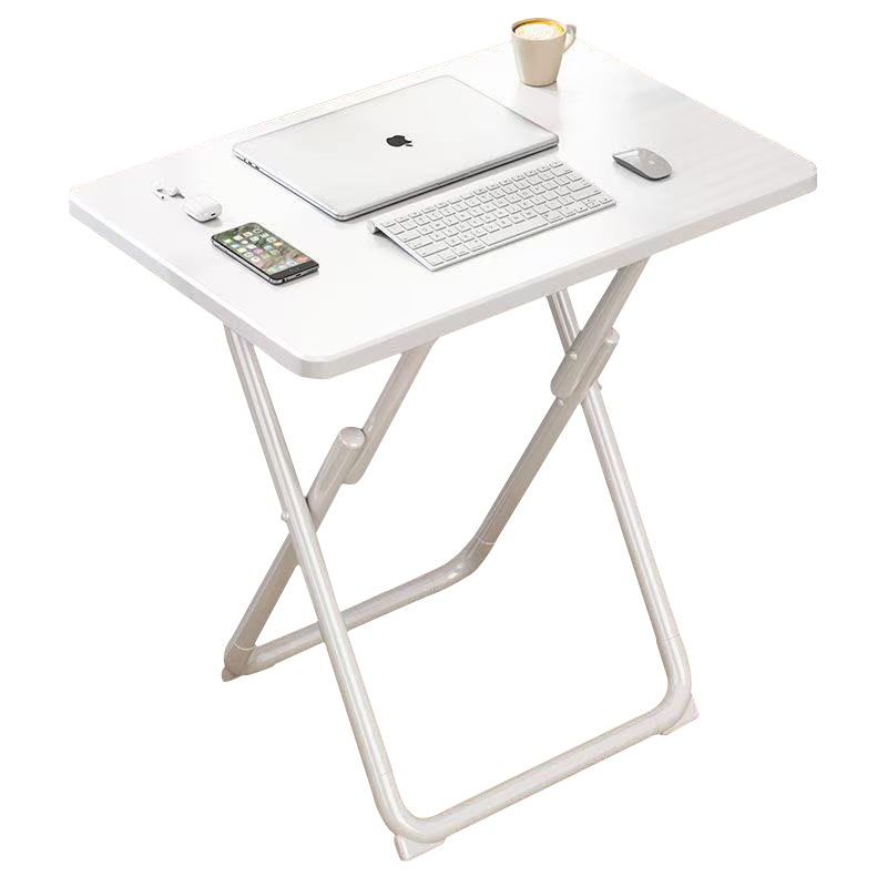 Jingcai Folding Table Computer Desk Study Desk Simple Dining Table Small Table JDZ12 White