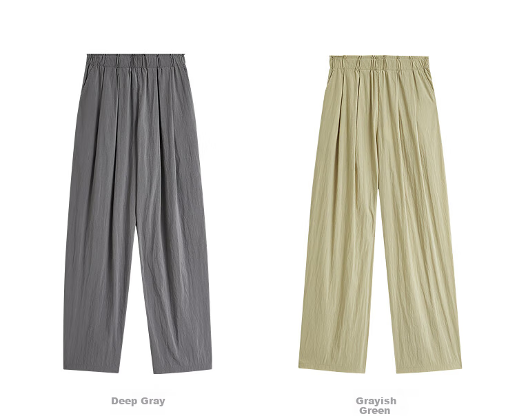 INMAN Lazy Flowy Banana Wide-Leg Pants Summer Women's New Trendy Versatile Elastic Waist Loose Long Trousers Dark Gray XL 56
