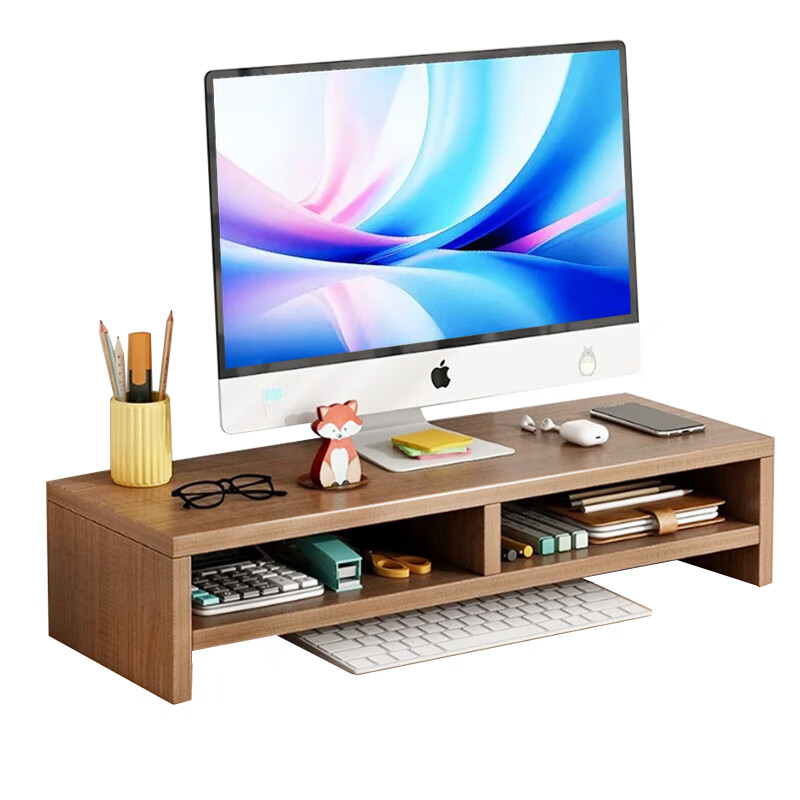 Jingxuan Monitor Riser Double-Layer Desktop Screen Stand Office Storage Rack Organizer Shelf
