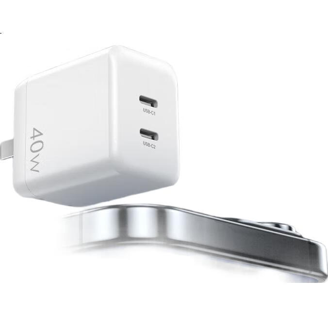 Зарядное устройство JD Original 45W с двумя портами USB-C, GaN, для iPhone 16/17, Apple и Huawei