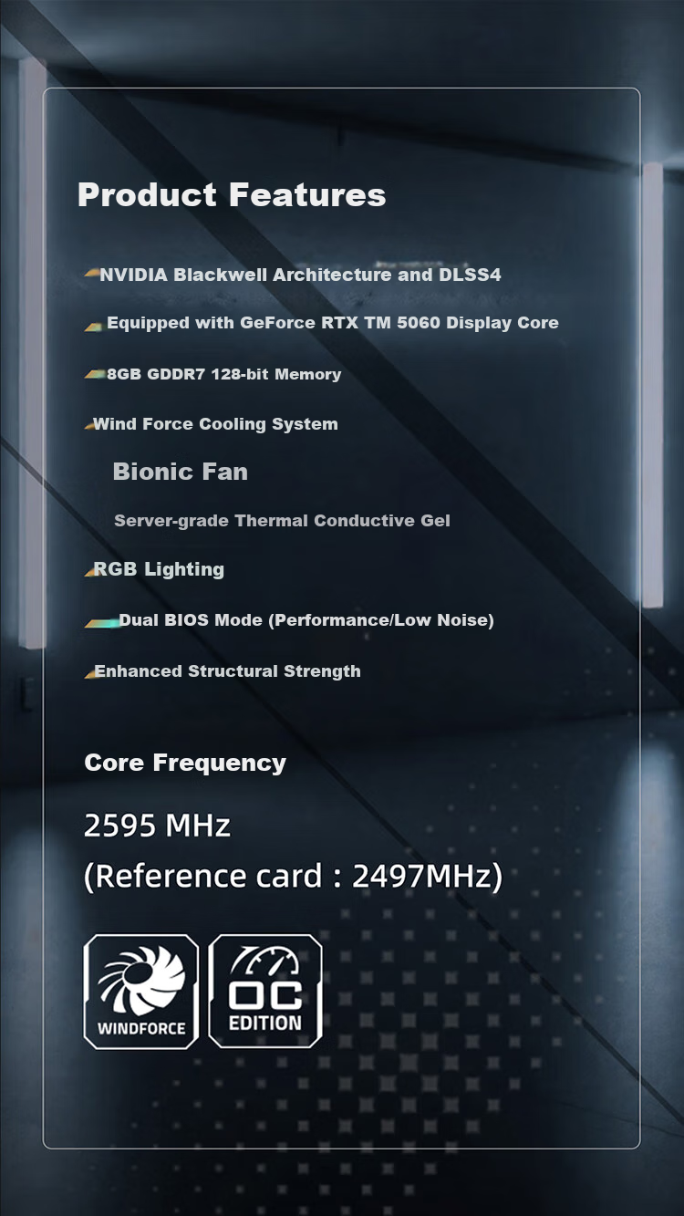 GIGABYTE 5060 8GB Graphics Card, Eagle GeForce RTX 5060 Eagle OC SFF 8GB DLSS4 Gaming Design OpenClaw Local Deployment Graphics Card 2