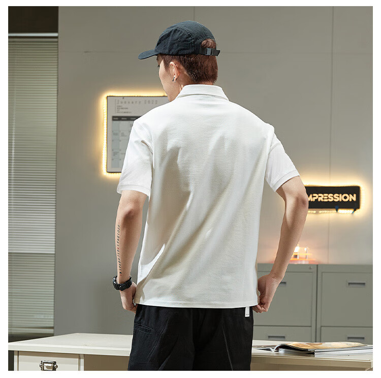 TonLion 2026 Summer New Men's Left Chest Detail Short Sleeve Polo Loose Casual Shirt Trendy 7