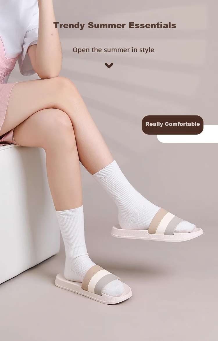 GUOLUOFEI Non-Slip Indoor Slippers for Men, Summer Thick-Soled Odor-Free Bathroom Outdoor Wear, Gray, Size 43-44 5