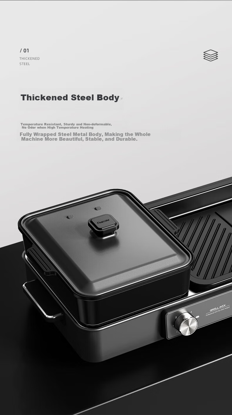 Fastee Electric Grill Pan, Multifunctional Cooking Pot, Electric Hot Pot And Grilling All-In Electric Grill, Hot Pot-Specific Pot for Grilling And Hot Pot FST-56C 7