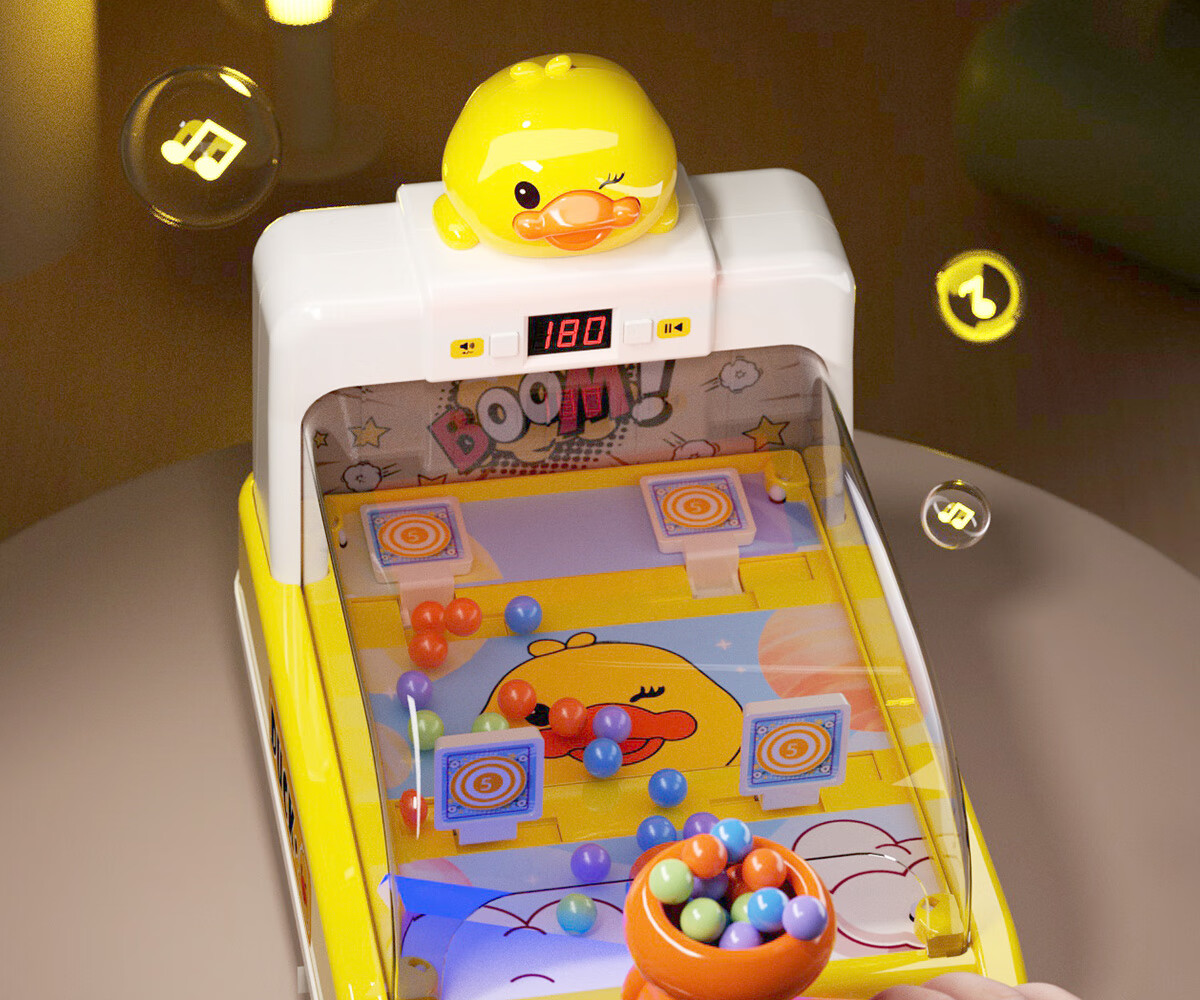 Kuangyeqishi Children's Marble Machine, Early Education Game with Shooting Mechanics, Interactive Parent-Child Tabletop Game for Ages 3-6, Birthday Gift Duck 15