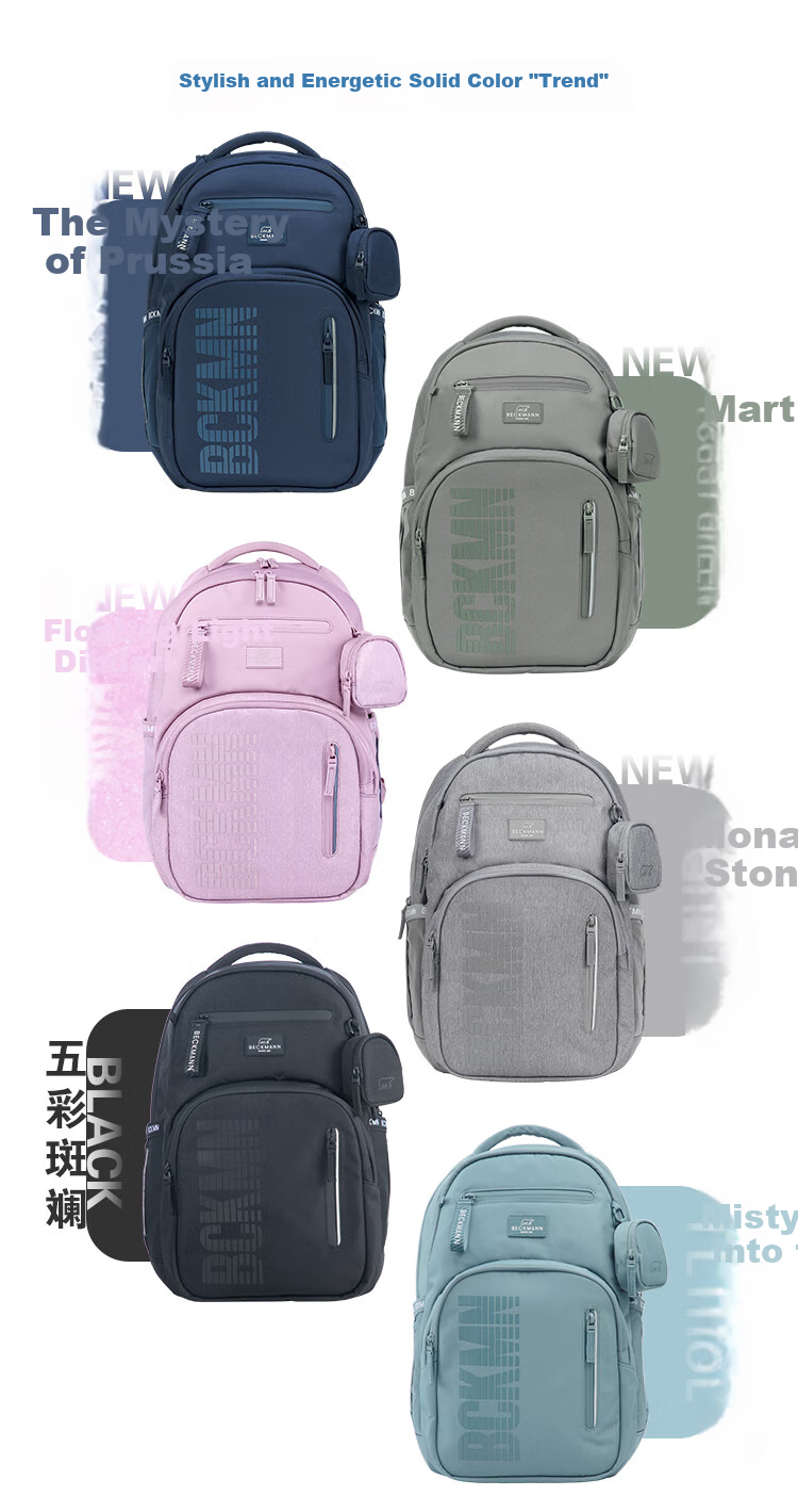 Beckmann Norwegian Backpack for Middle And High School Students, Large Capacity, Reduced Burden, Spine Protection, Suitable for Male And Female Students in Grades 7-9 19