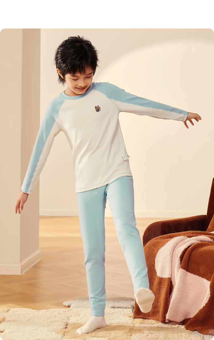 Balabala Thermal Underwear Set Thickened Autumn Winter Comfortable Girls Autumn Clothes and Pants Warm Ginger Heating Pajamas 208424169008 4