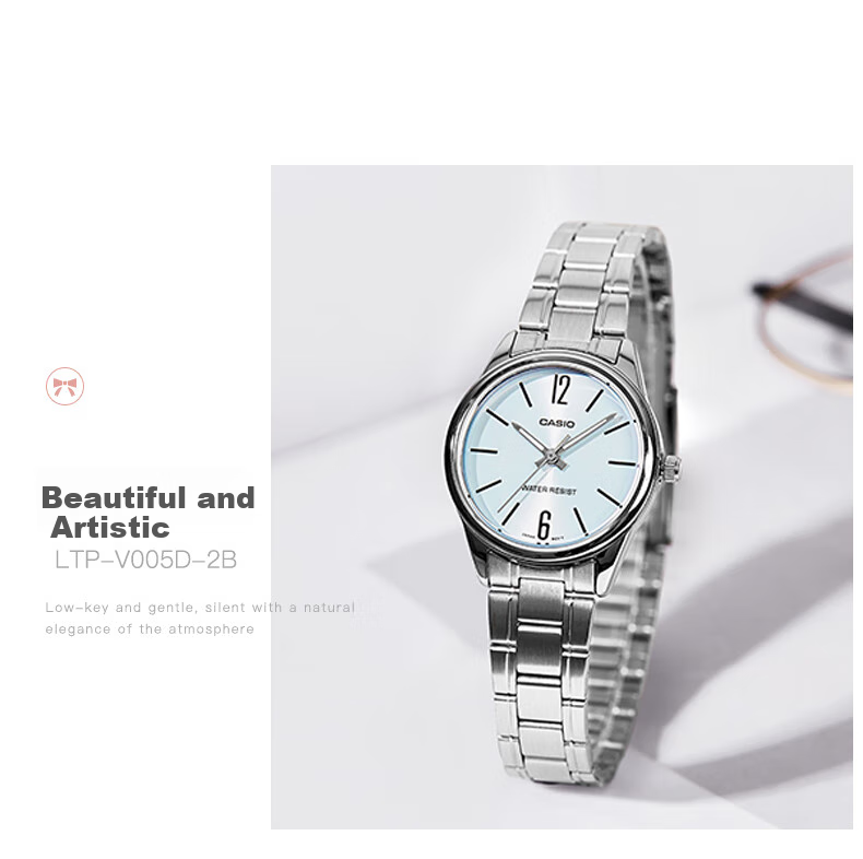 CASIO Watch, Simple Analog Steel Strap Small Dial Quartz Women's Watch [Valentine's Day Gift], LTP-V005GL 12
