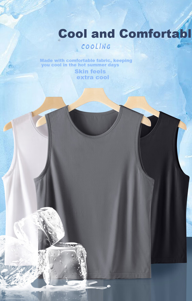 JEANSWEST LIFE Ice Silk Cooling Vest for Men, Summer Lightweight Mesh Sleeveless Sports Top, Quick-Dry Athletic Tank Top A 1