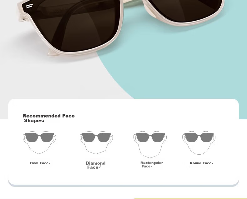 HORIEN Milk Tea Color Sunglasses Make Face Look Smaller, UV Protection, Summer Folding Sunglasses for Men And Women, Driving Sun Protection, High-End Large Frame Glasses 4